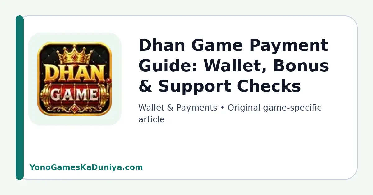Dhan Game Wallet & Payments featured article image
